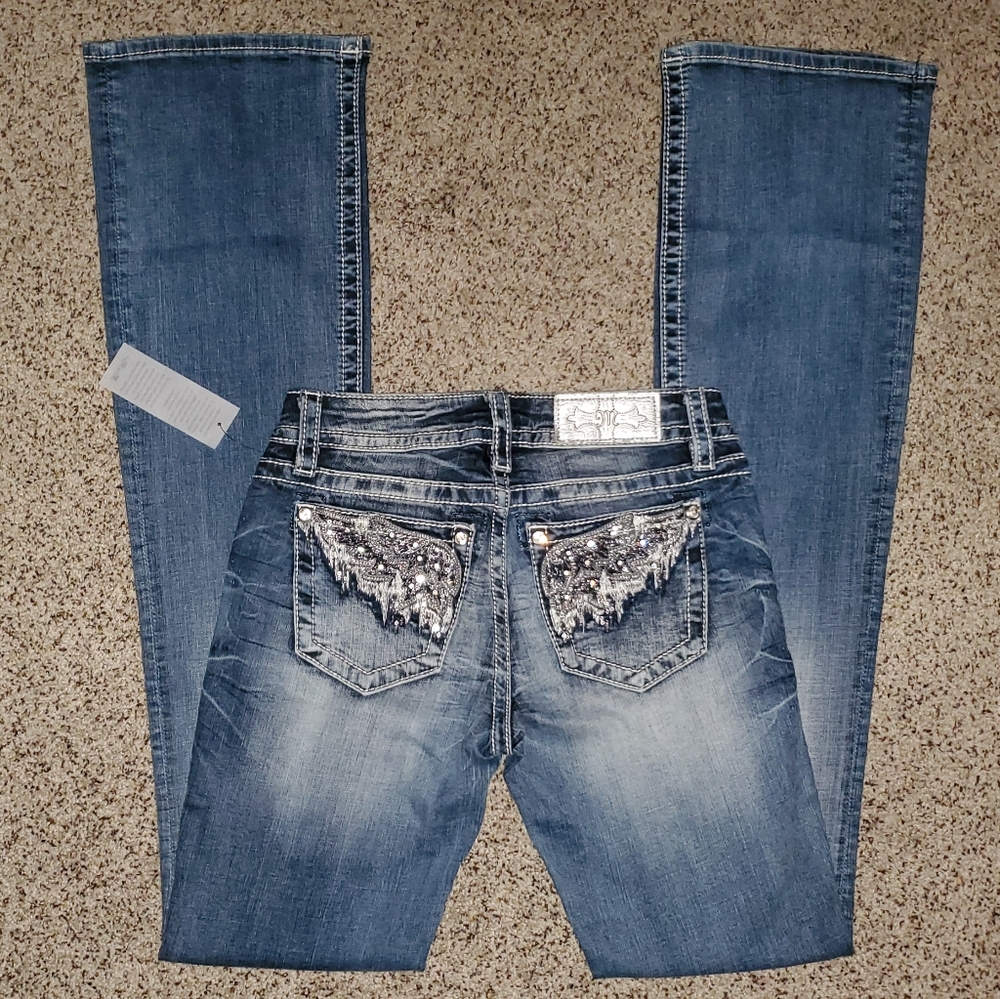 Miss Me Standard Boot Cut Jeans 37-1/2" inseam - Picture 6 of 8